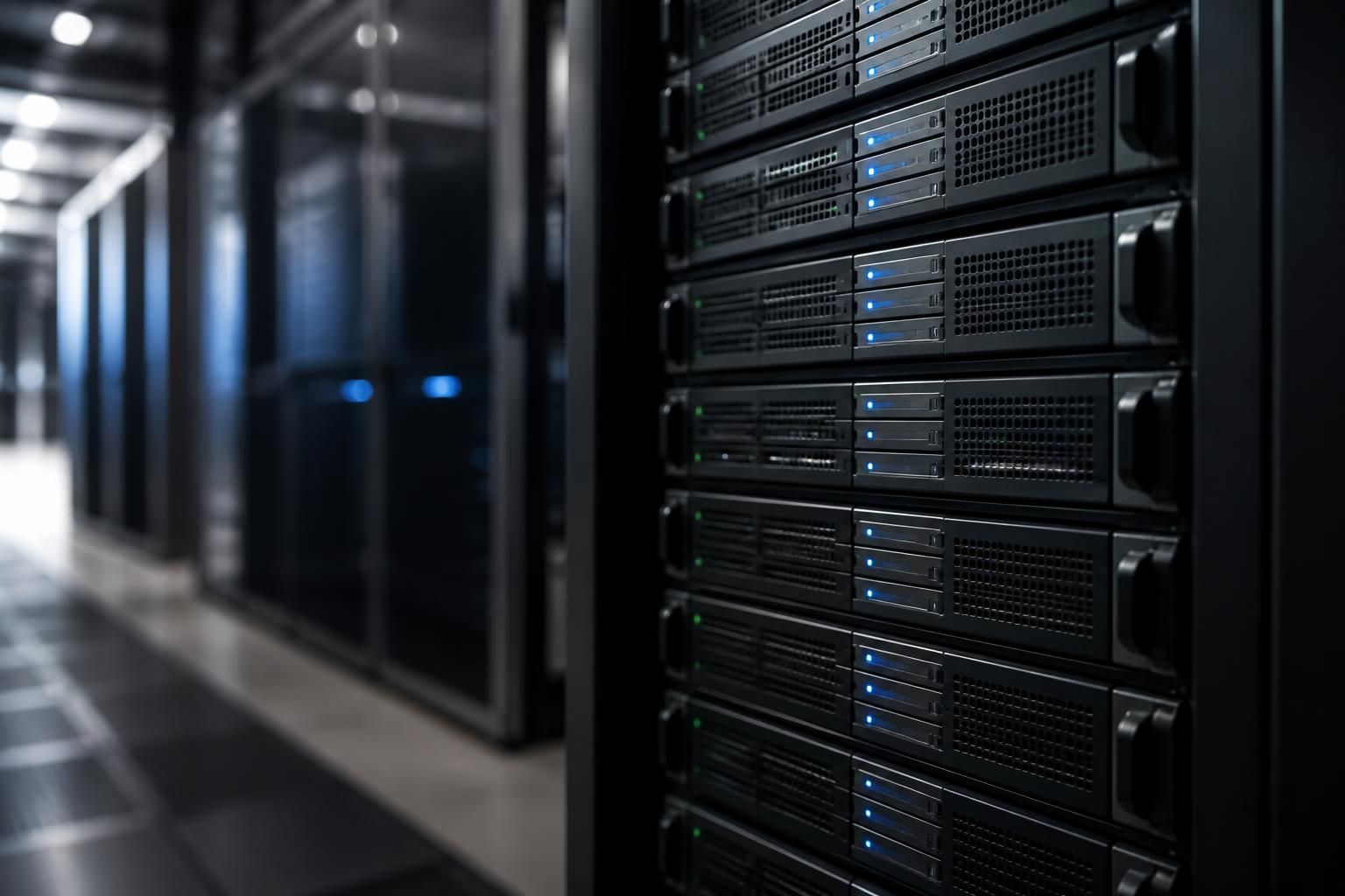 Refined premium server environment with sleek equipment.